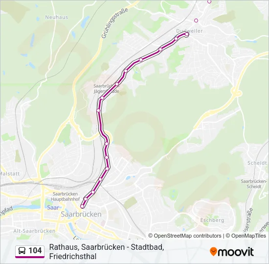 104 Bus Line Map