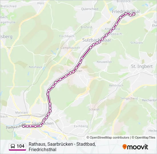 104 Bus Line Map