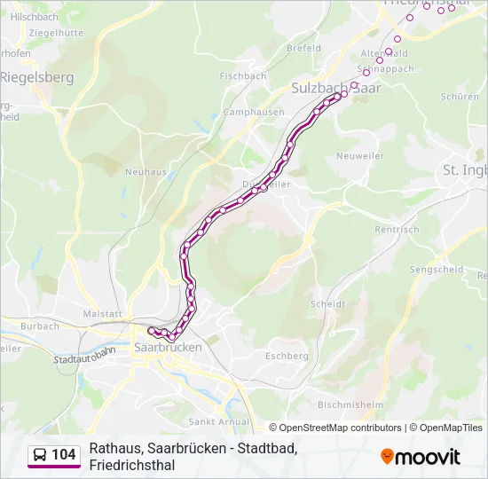 104 Bus Line Map