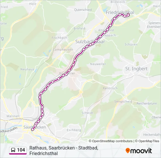 104 Bus Line Map