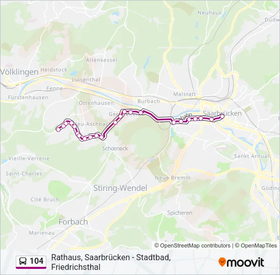 104 Bus Line Map