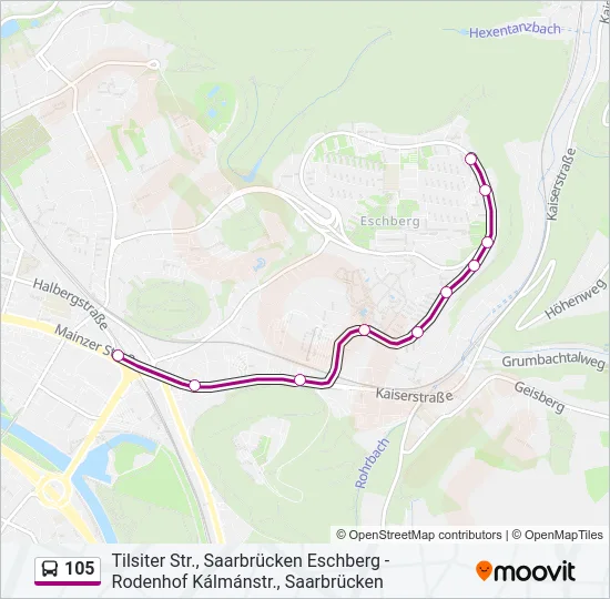 105 Bus Line Map