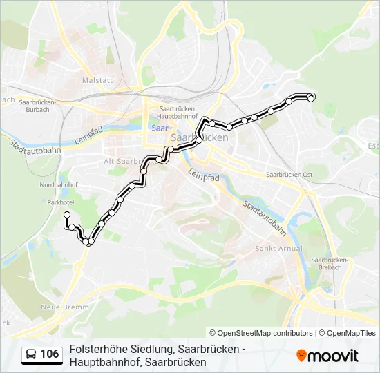 106 Bus Line Map