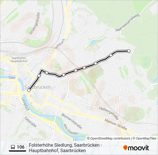 106 Bus Line Map