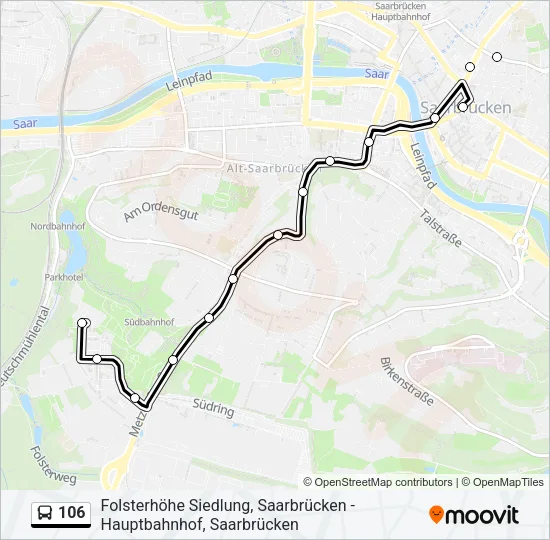 106 Bus Line Map