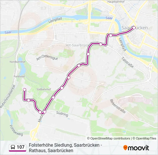 107 Bus Line Map