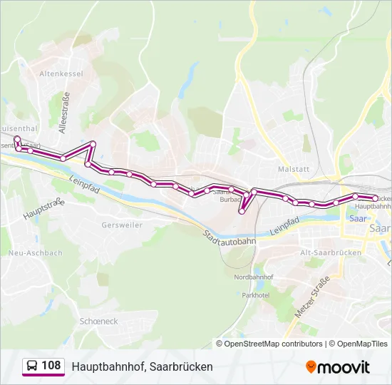 108 Bus Line Map