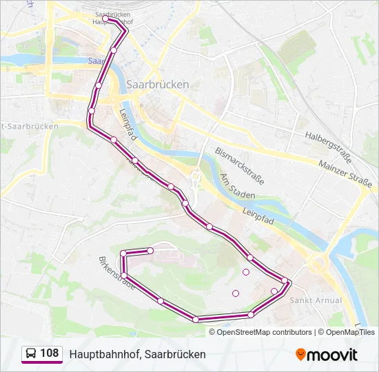 108 Bus Line Map