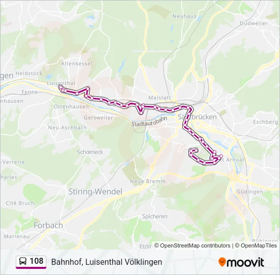 108 Bus Line Map