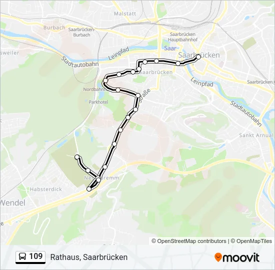 109 Bus Line Map