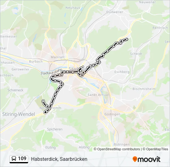 109 Bus Line Map
