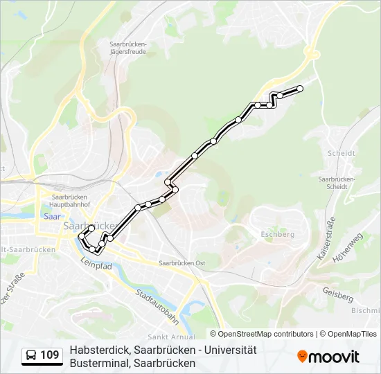 109 Bus Line Map