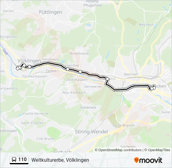 110 Bus Line Map