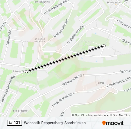 121 Bus Line Map