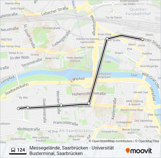 Автобус 124: карта маршрута