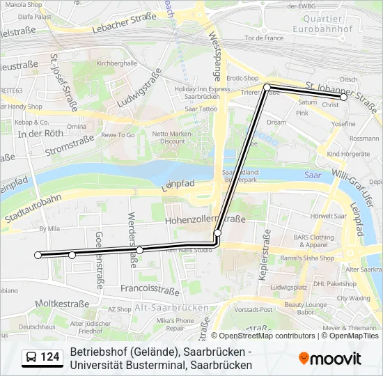 124 Bus Line Map