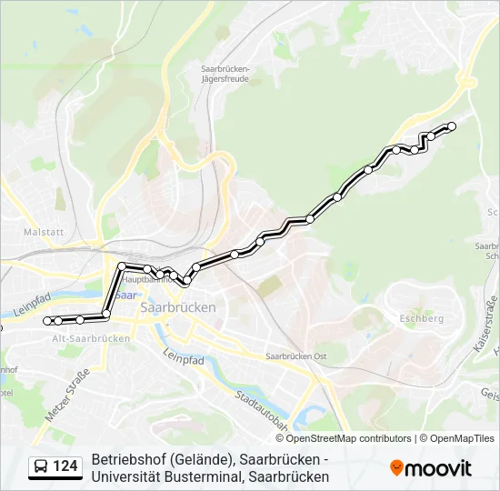 124 Bus Line Map