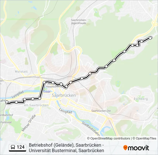 124 Bus Line Map