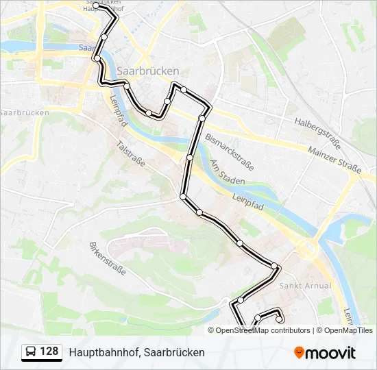 128 Bus Line Map