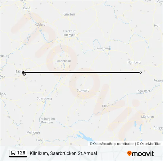 128 Bus Line Map