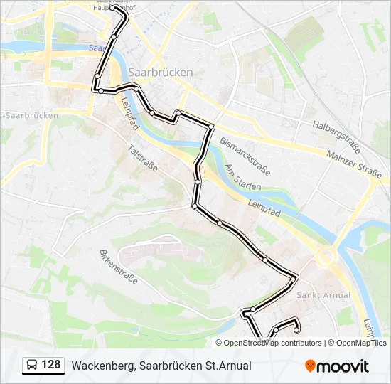 128 Bus Line Map