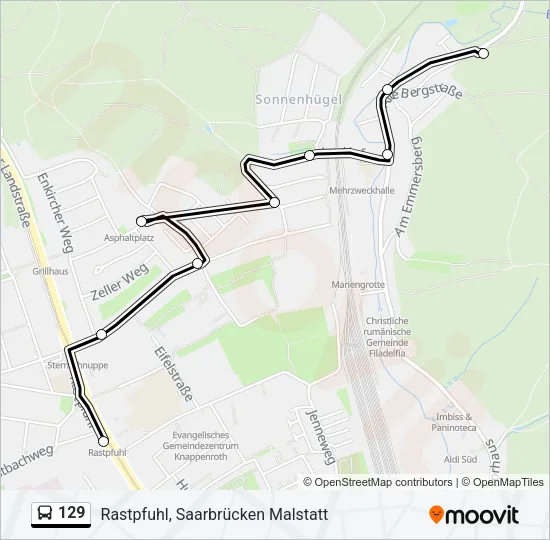 129 Bus Line Map