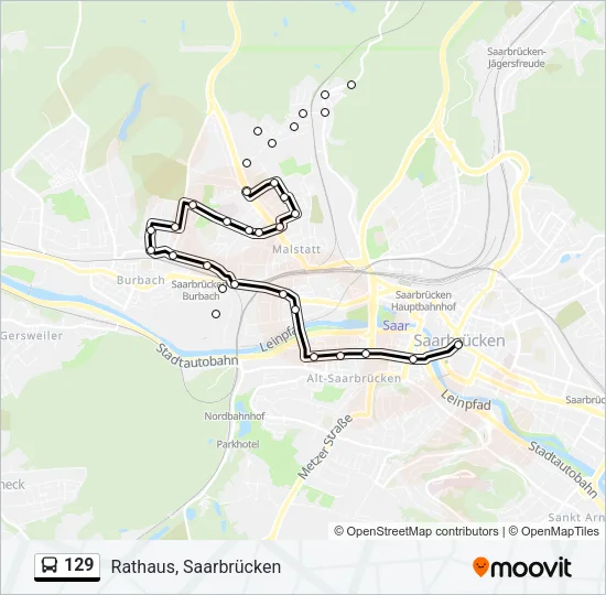 129 Bus Line Map