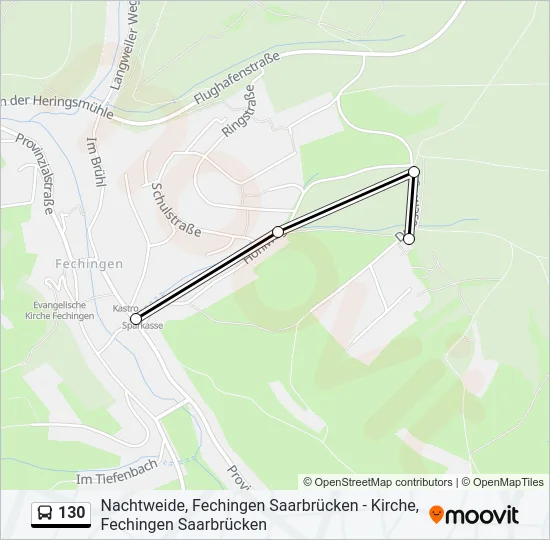 130 Bus Line Map