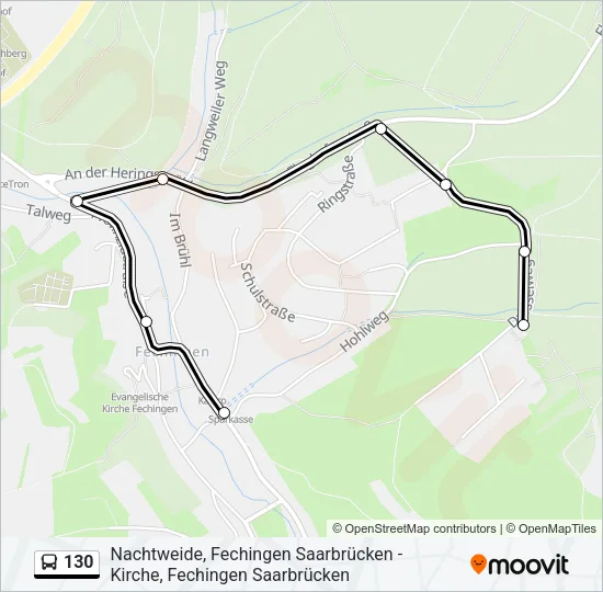 130 Bus Line Map
