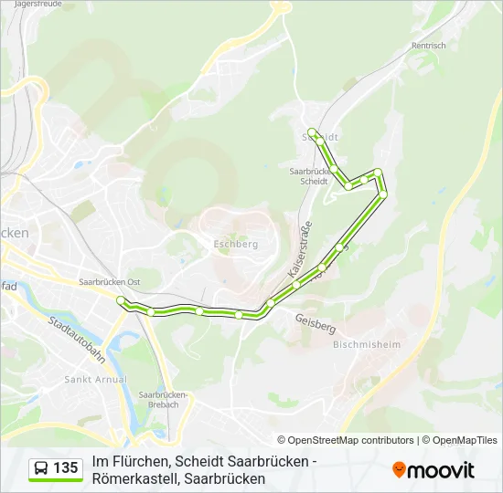 135 Bus Line Map