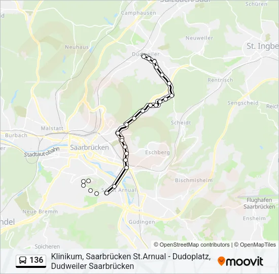 136 Bus Line Map