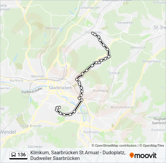 136 Bus Line Map