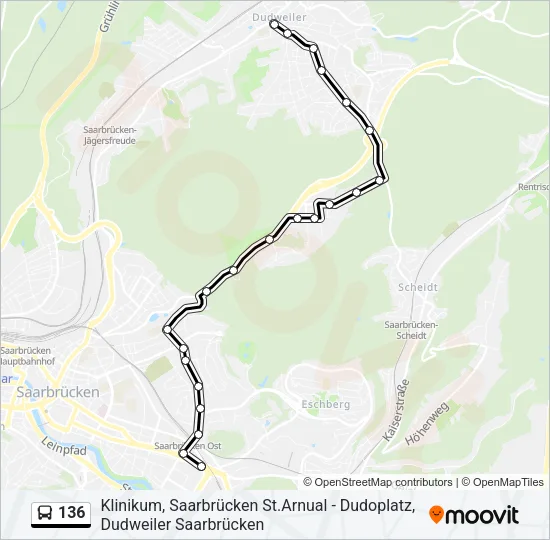 136 Bus Line Map