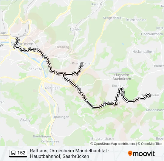 152 Bus Line Map