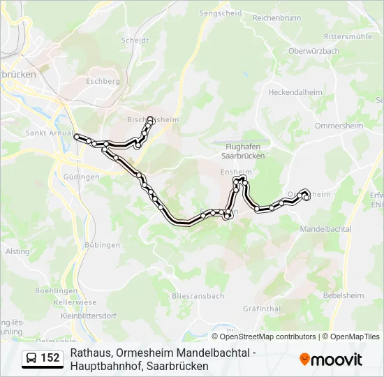 152 Bus Line Map