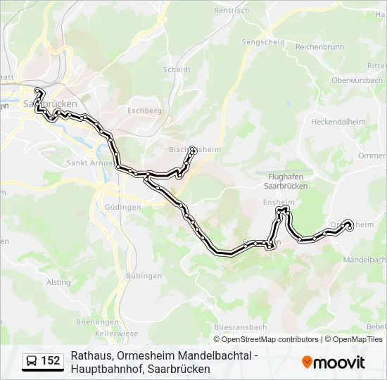 152 Bus Line Map