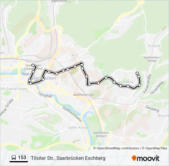 153 Bus Line Map