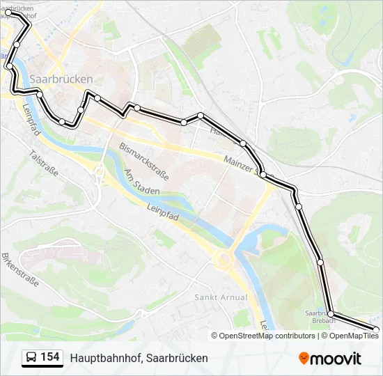 154 Bus Line Map