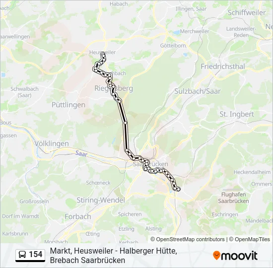 154 Bus Line Map