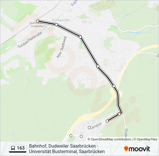 163 Bus Line Map