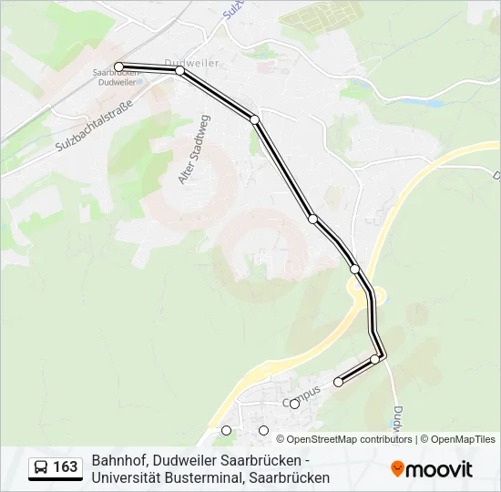 163 Bus Line Map
