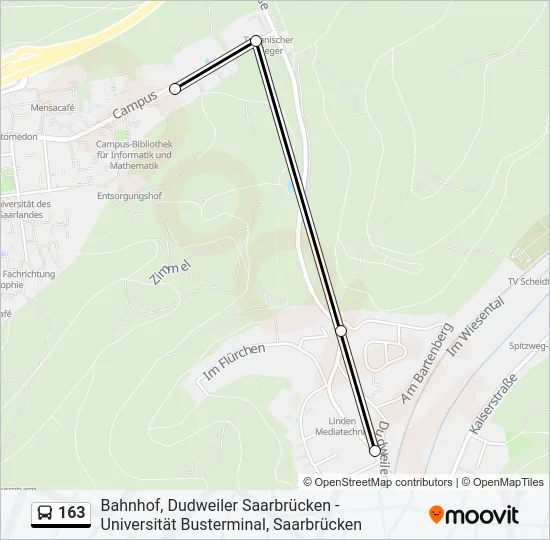 163 Bus Line Map
