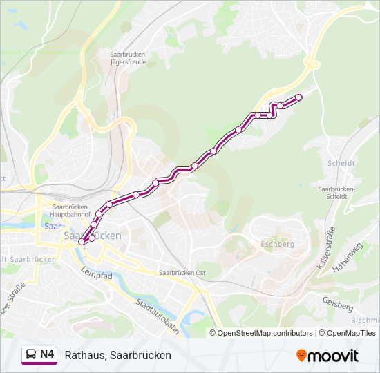 N4 Bus Line Map