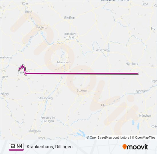 N4 Bus Line Map