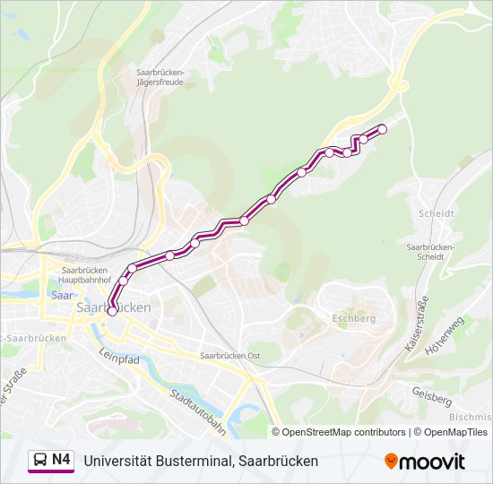 N4 Bus Line Map