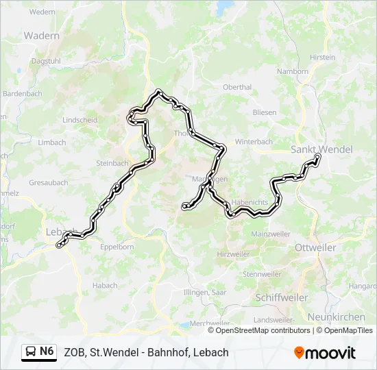N6 Bus Line Map
