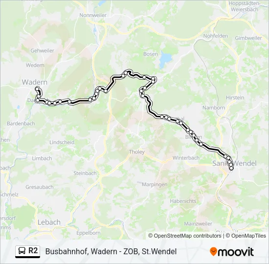 R2 Bus Line Map