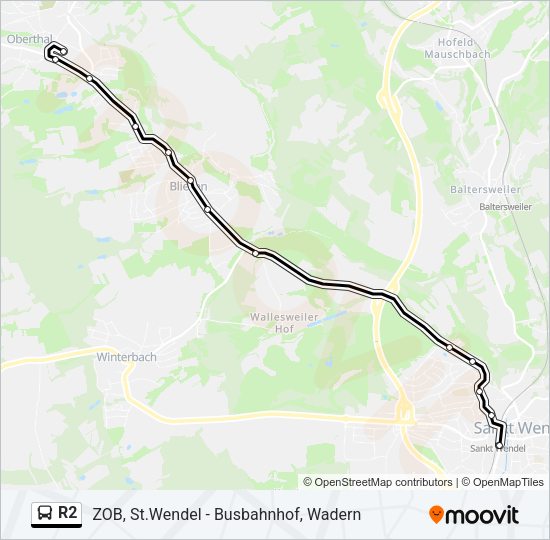R2 Bus Line Map