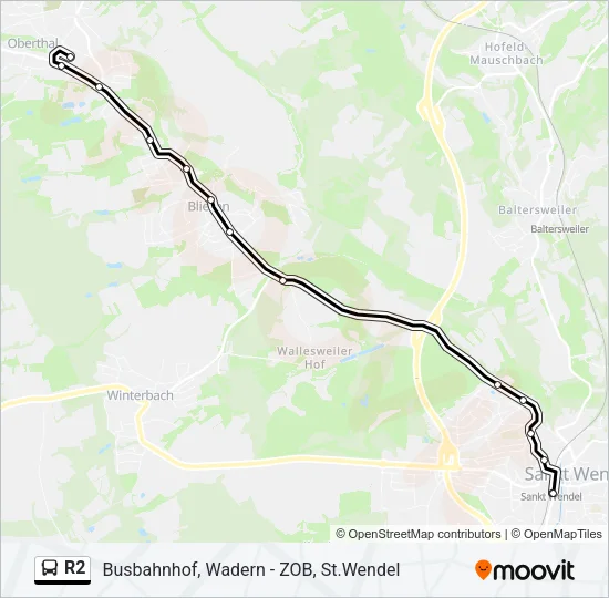 R2 Bus Line Map