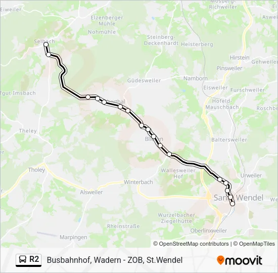 R2 Bus Line Map